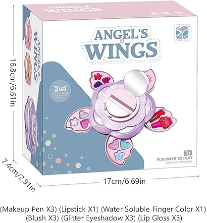 angel-wings-makeup-toy-set-kids-face-beauty-pretend-play-toy-gift-for-children-washable-cosmetic-toys-for-little-girls-cognitive-toy-makeup-playset-for-kids-for-nursery-home-early-education-centre kids toy in Pakistan | Zilonay