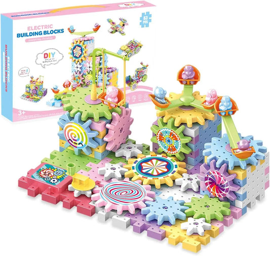 electric-building-block-gear-toy-83pcs kids toy in Pakistan | Zilonay