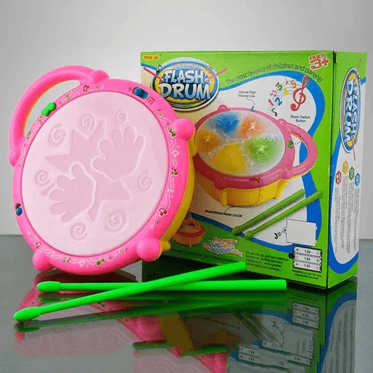 musical-light-sound-flash-drum-with-sticks kids toy in Pakistan | Zilonay