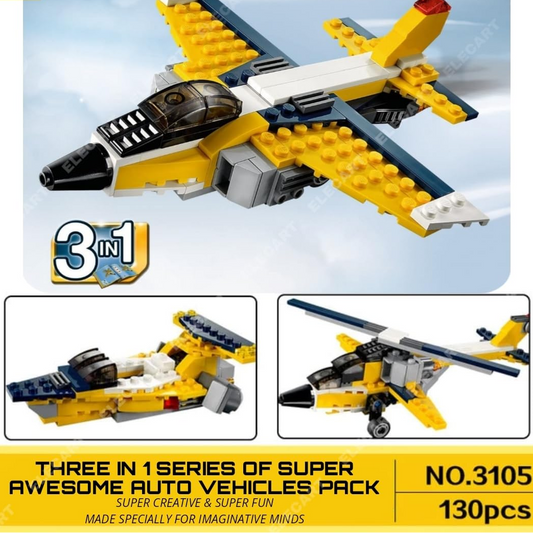 architect-airplane-brick-toy-3-in-1-building-blocks-130-pieces kids toy in Pakistan | Zilonay