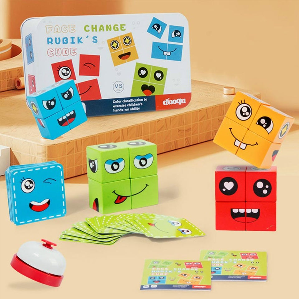 Multiplayer Fun Face Changing Magic Cube Puzzle Game