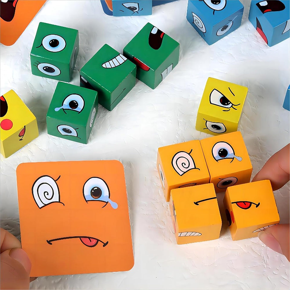 Multiplayer Fun Face Changing Magic Cube Puzzle Game