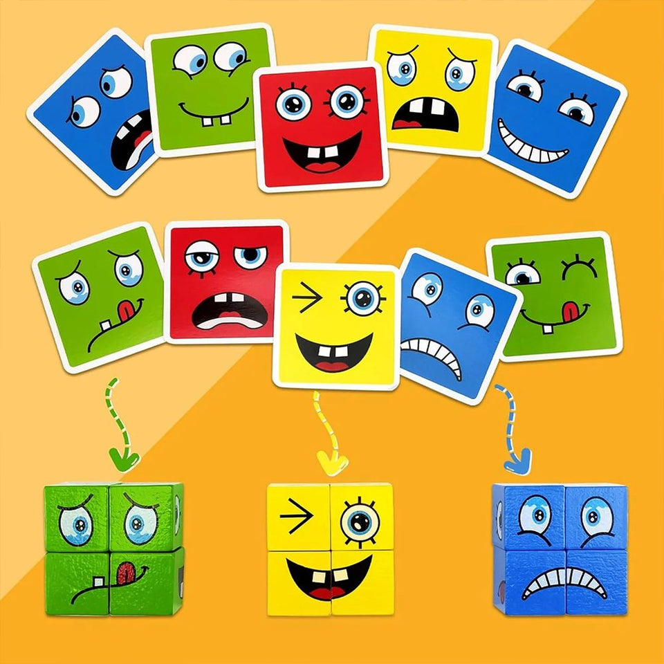 Multiplayer Fun Face Changing Magic Cube Puzzle Game