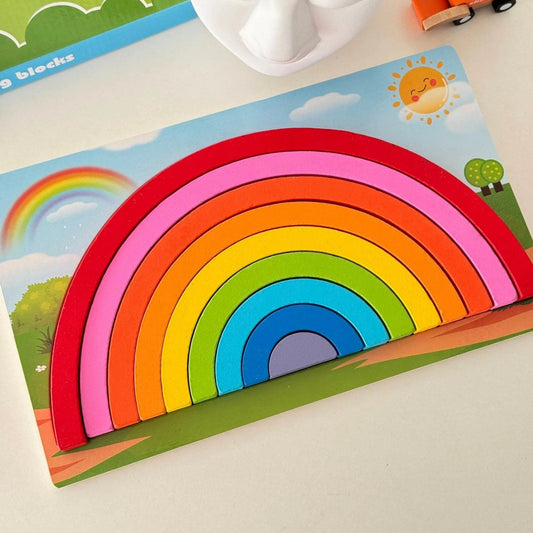 wooden-rainbow-building-blocks kids toy in Pakistan | Zilonay