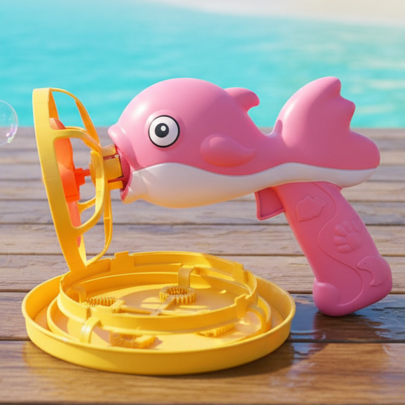 dolphin-bubble-gun-machine-toy-with-refill-solution kids toy in Pakistan | Zilonay