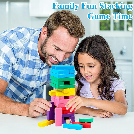 54-pieces-wooden-colorful-jenga kids toy in Pakistan | Zilonay