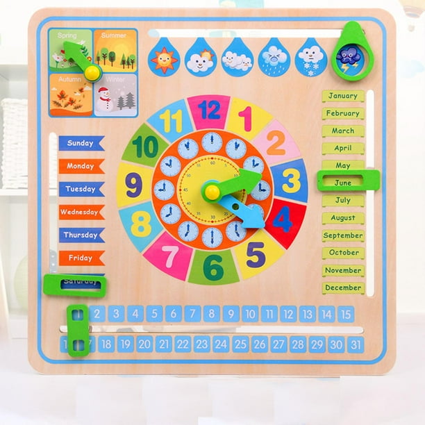 educational-wooden-multifunctional-calendar-clock kids toy in Pakistan | Zilonay