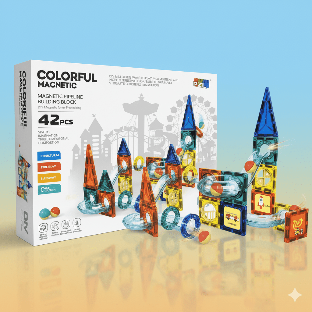 56-pcs-light-magnetic-tiles-building-blocks-for-kids kids toy in Pakistan | Zilonay