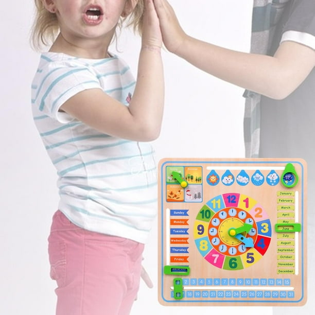educational-wooden-multifunctional-calendar-clock kids toy in Pakistan | Zilonay