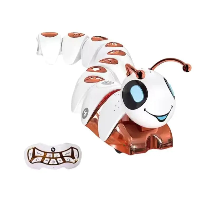 Zilonay Smart Crawling Caterpillar Robot Toy for Kids | Fingerprint-Sensing Programmable RC Insect with Lights, Music & Swing Walking