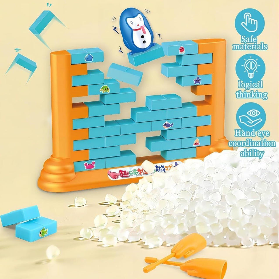 Penguin/Frog Wall Stacking Bricks Game