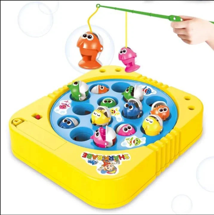 battery-operated-rotating-fishing-game-toy-for-kids-toddlers-15-fish kids toy in Pakistan | Zilonay