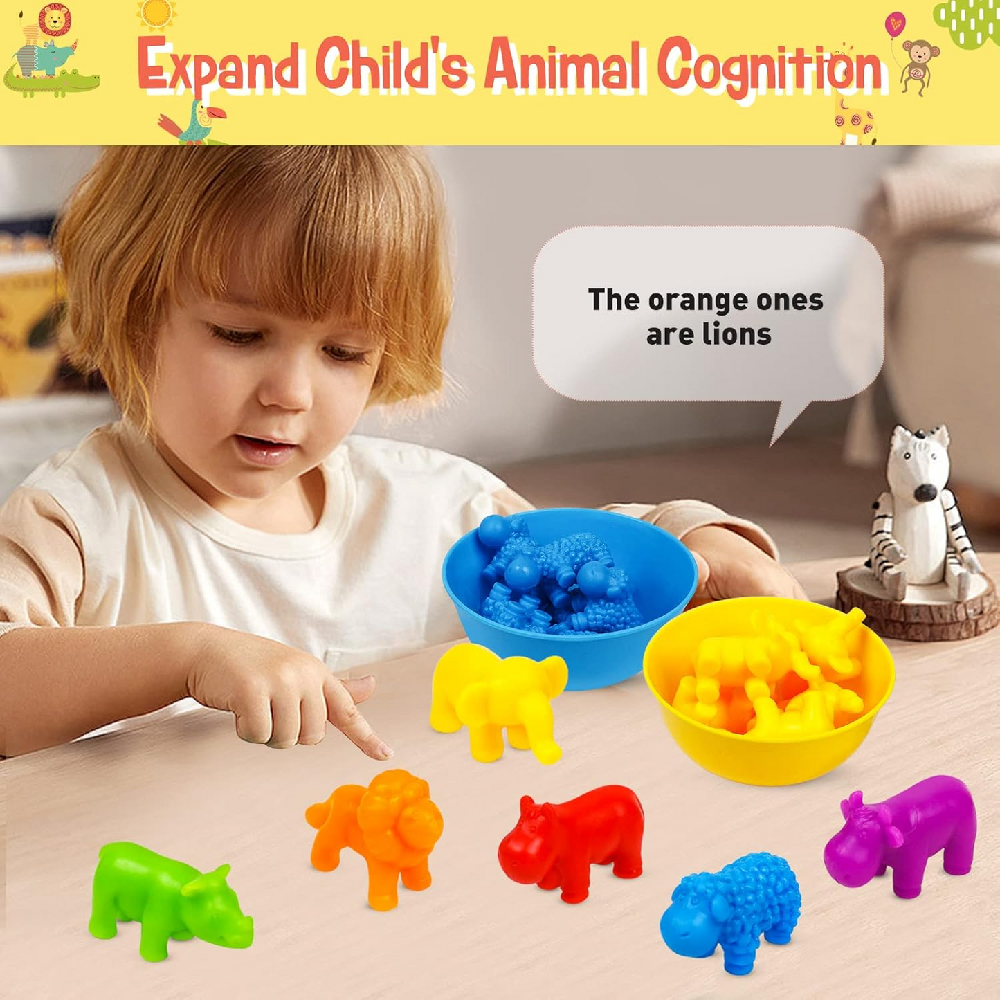 animal-counting-color-sorting-matching-game-with-rainbow-bowls kids toy in Pakistan | Zilonay