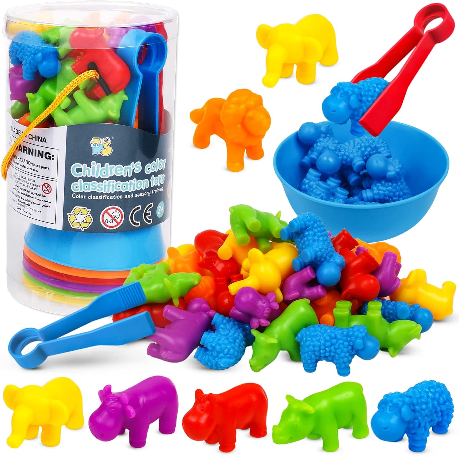 animal-counting-color-sorting-matching-game-with-rainbow-bowls kids toy in Pakistan | Zilonay