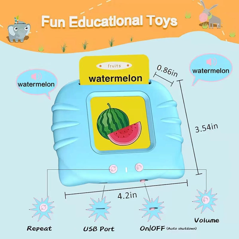 Talking Flash Cards Early Educational Device – 224 Cards | USB Rechargeable Learning Toy for Kids