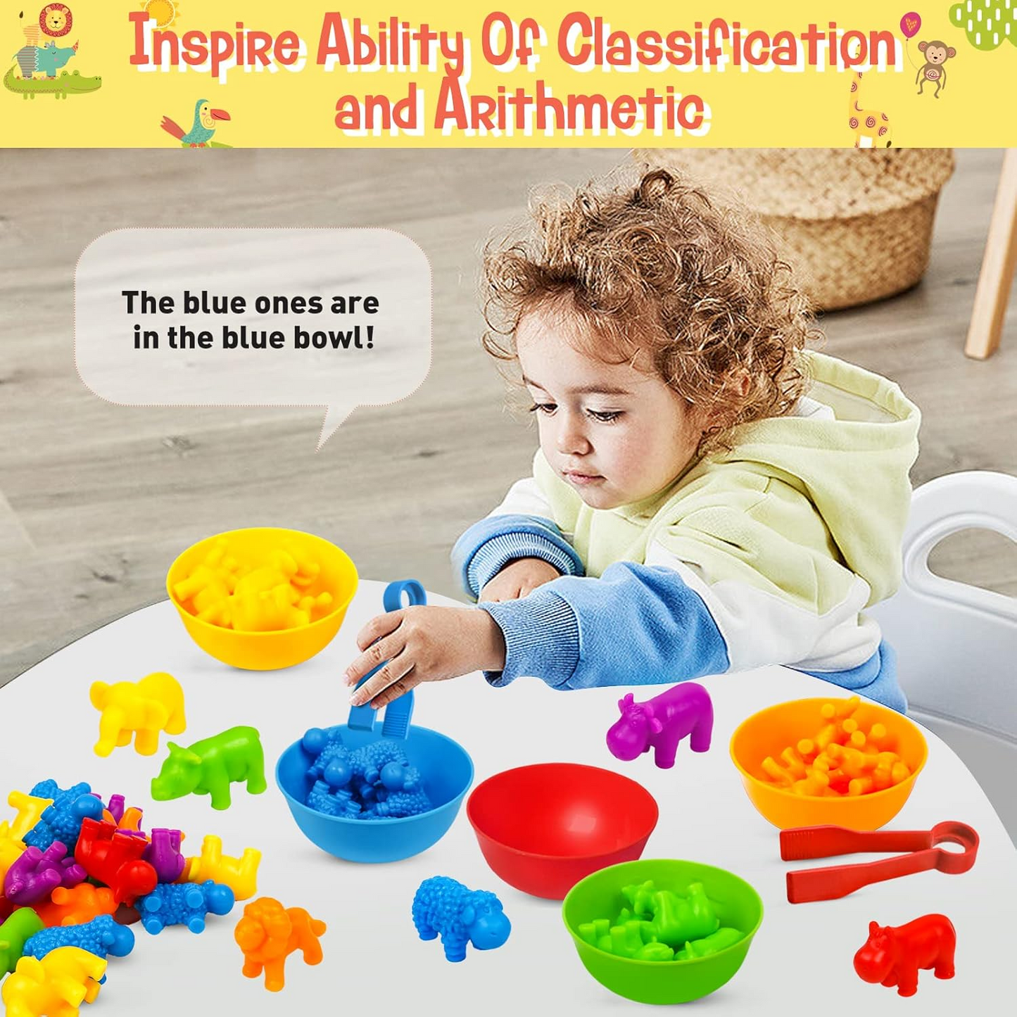 animal-counting-color-sorting-matching-game-with-rainbow-bowls kids toy in Pakistan | Zilonay