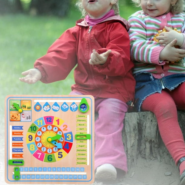 educational-wooden-multifunctional-calendar-clock kids toy in Pakistan | Zilonay