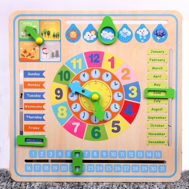 educational-wooden-multifunctional-calendar-clock kids toy in Pakistan | Zilonay