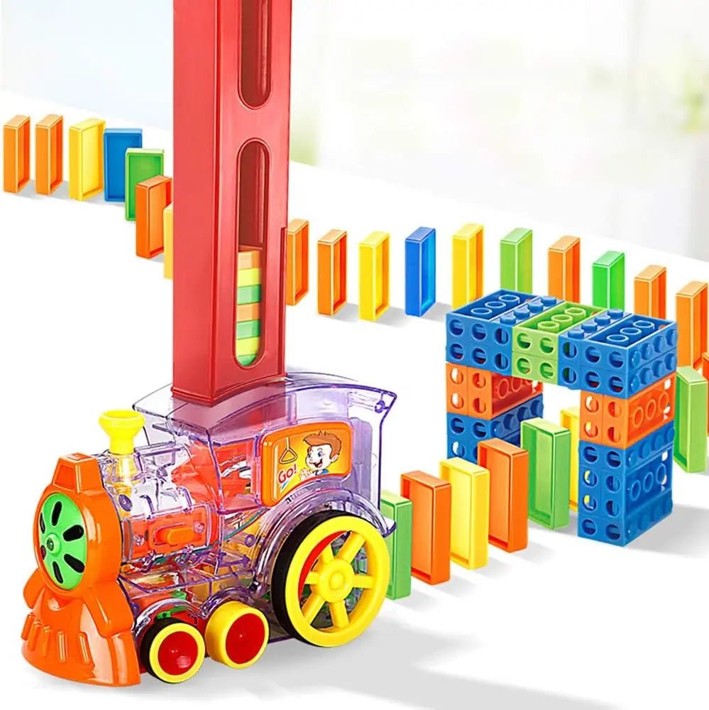 automatic-domino-brick-laying-toy-train-60-pcs kids toy in Pakistan | Zilonay