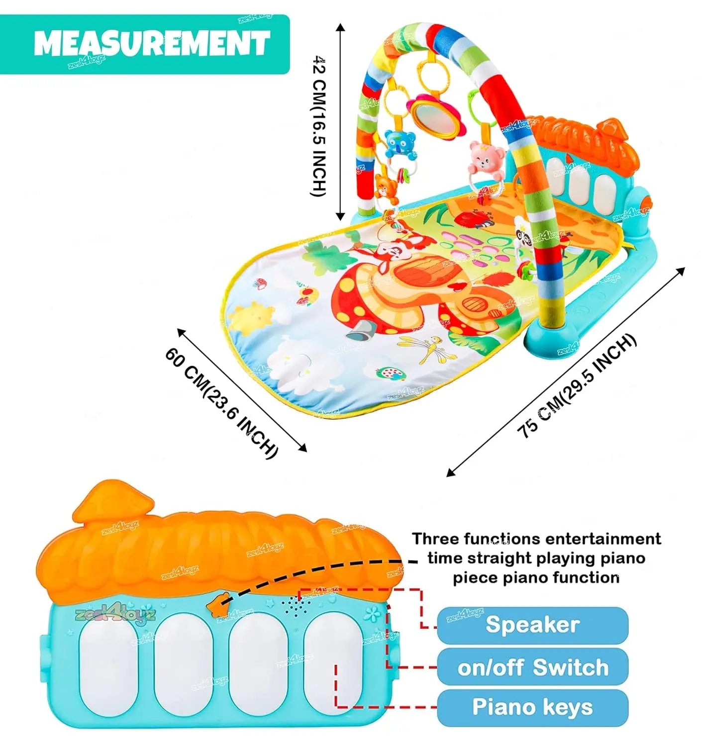 baby-piano-play-gym-mat kids toy in Pakistan | Zilonay