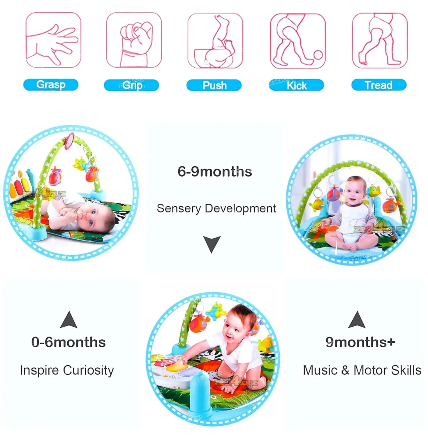baby-piano-play-gym-mat kids toy in Pakistan | Zilonay