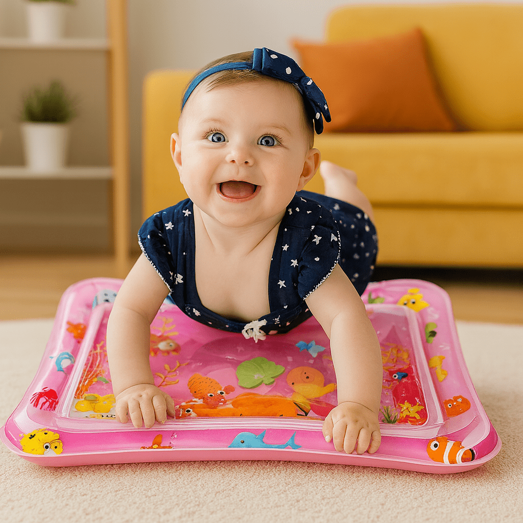 premium-baby-inflatable-water-tummy-time-mat-pink kids toy in Pakistan | Zilonay