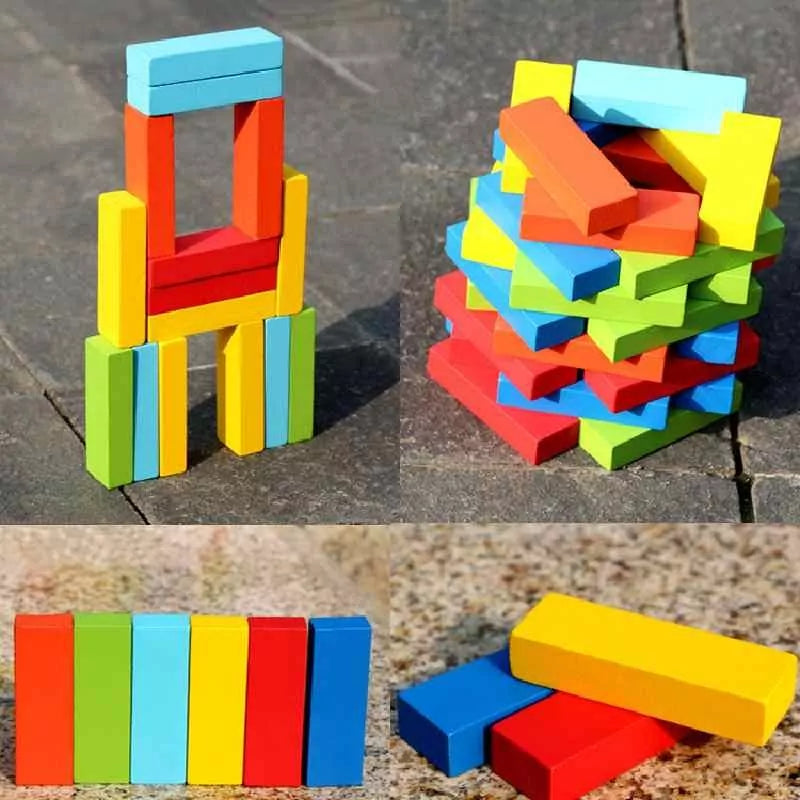 54-pieces-wooden-colorful-jenga kids toy in Pakistan | Zilonay