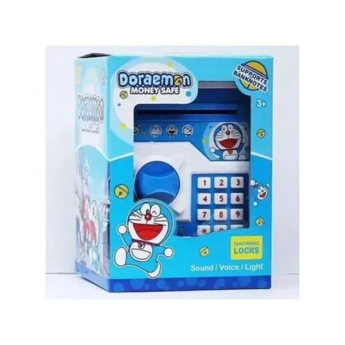 doraemon-piggy-bank-atm-password-unlock-mini-atm-money-saving-box-for-kids-cartoon-safe-bank-electronic-piggy-bank kids toy in Pakistan | Zilonay