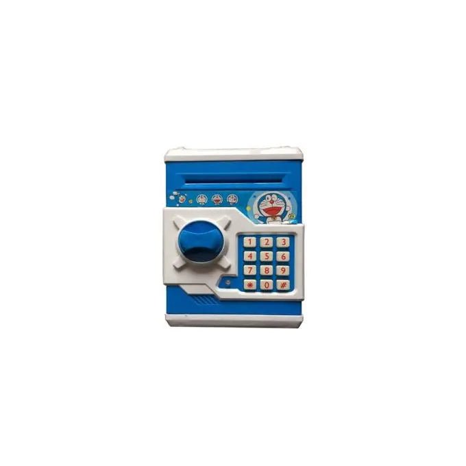 doraemon-piggy-bank-atm-password-unlock-mini-atm-money-saving-box-for-kids-cartoon-safe-bank-electronic-piggy-bank kids toy in Pakistan | Zilonay