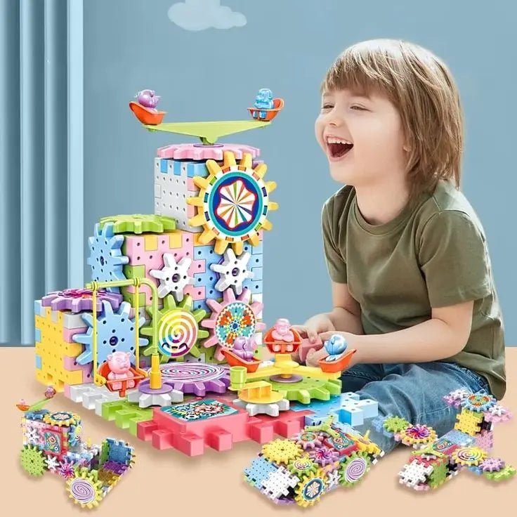 electric-building-block-gear-toy-83pcs kids toy in Pakistan | Zilonay