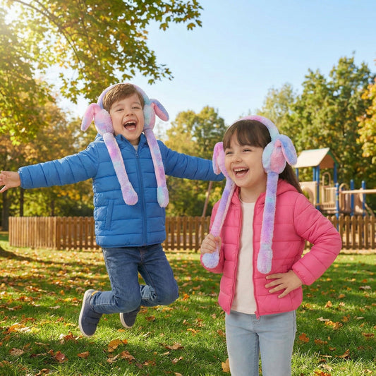 bunny-earmuffs-with-moving-ears-soft-rabbit-warm-earmuffs-for-kids-purple kids toy in Pakistan | Zilonay
