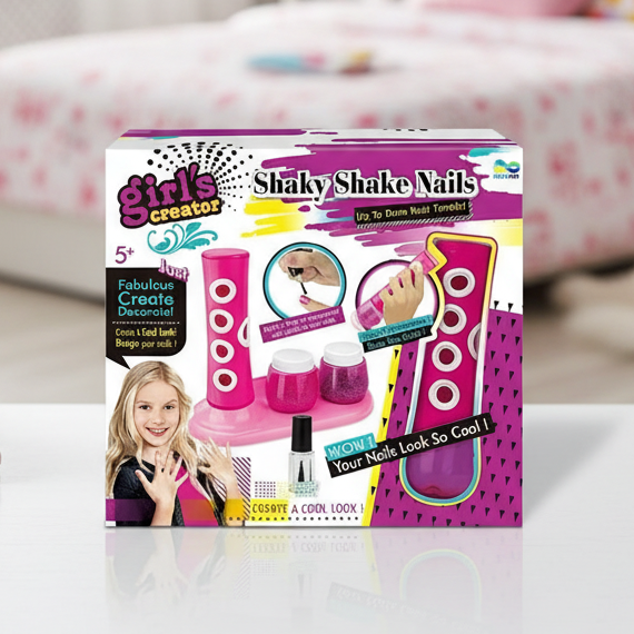 shaky-shake-nail-kit-fun-manicure-pedicure-set-for-girls kids toy in Pakistan | Zilonay