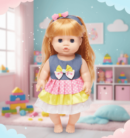 baby-doll-happy-every-day-with-feeding-bottle-music kids toy in Pakistan | Zilonay