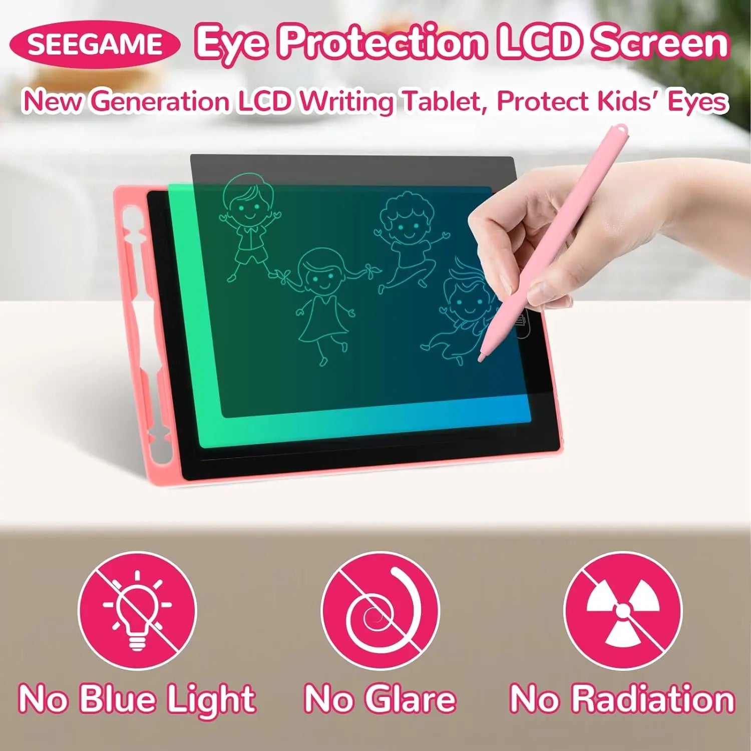 lcd-multicolor-screen-writing-tablet-erasable-writing-board kids toy in Pakistan | Zilonay