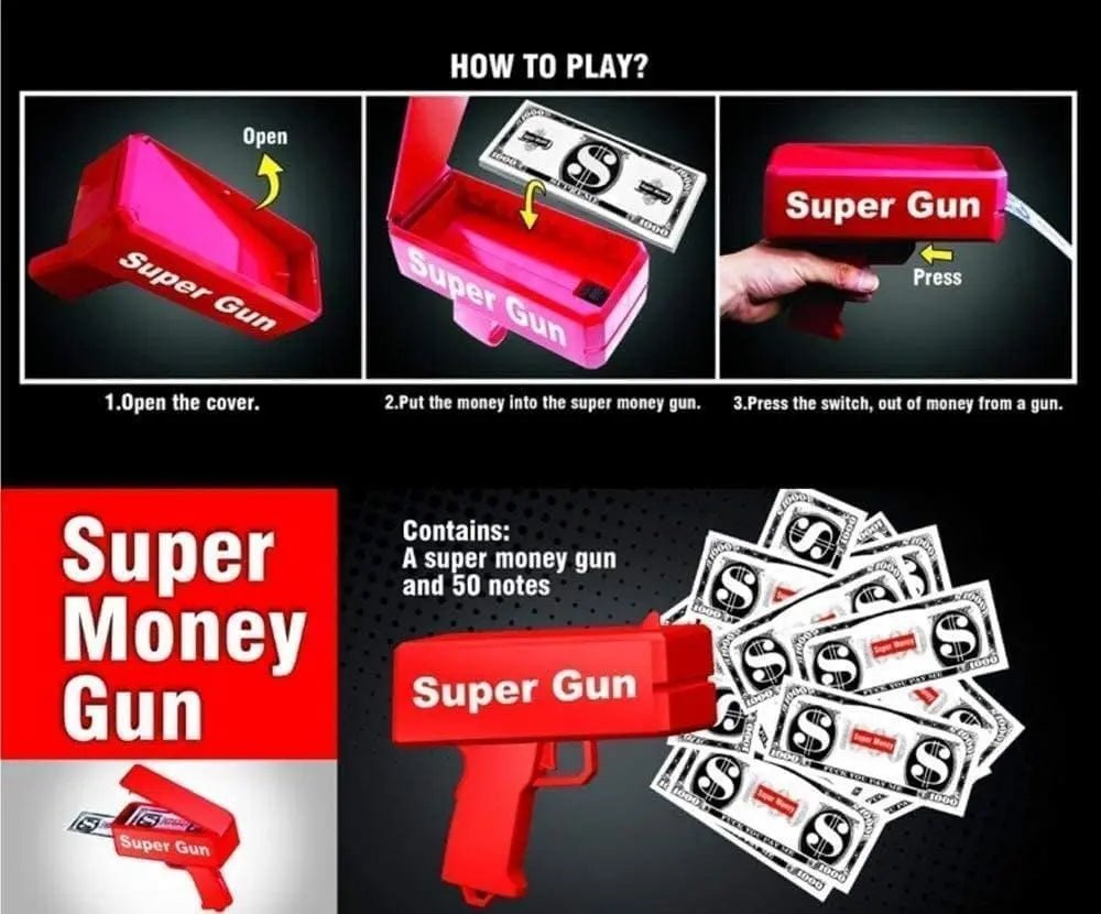 money-gun-paper-spary-machine-toy kids toy in Pakistan | Zilonay