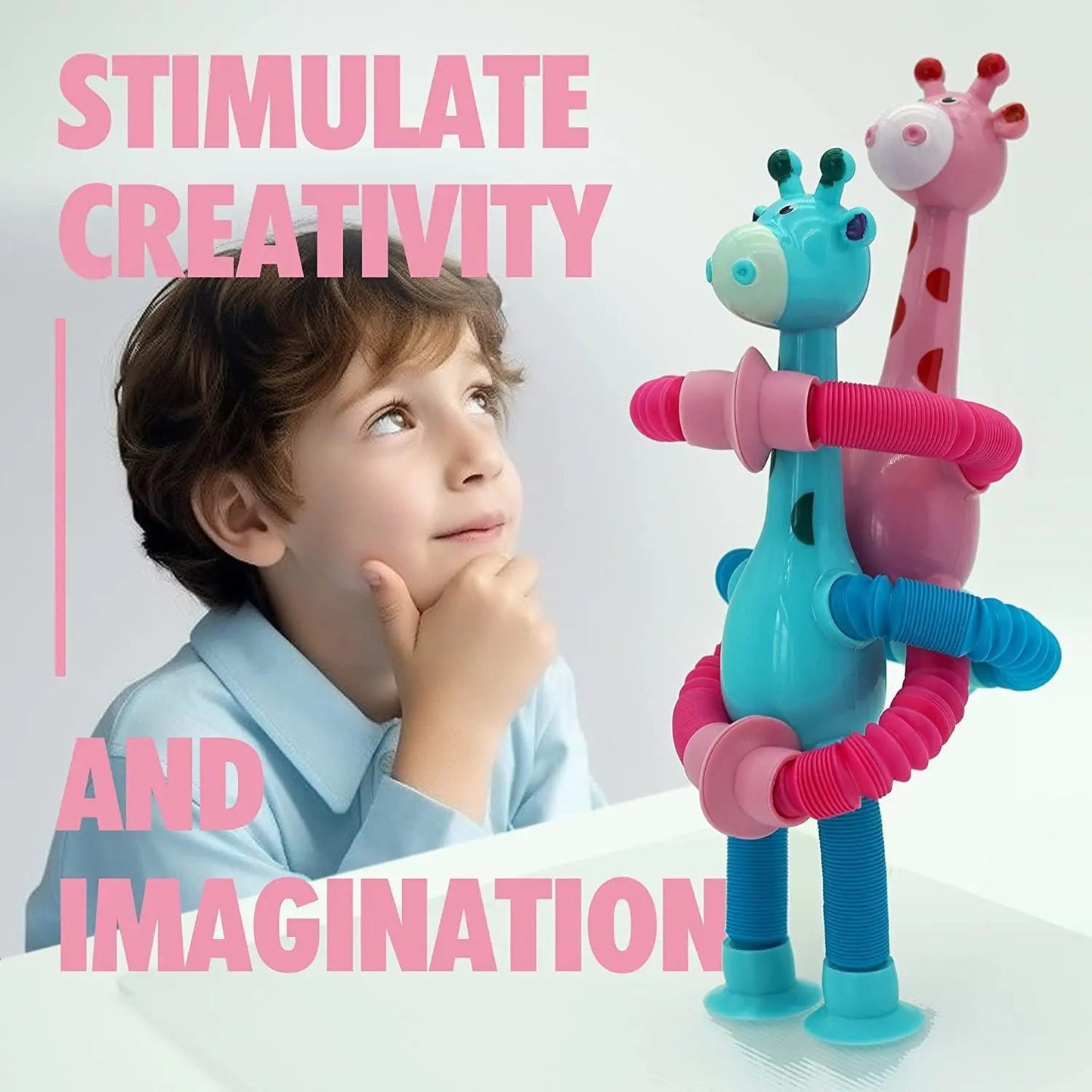 premium-telescopic-giraffe-toy-with-suction-cup-cartoon-toy kids toy in Pakistan | Zilonay