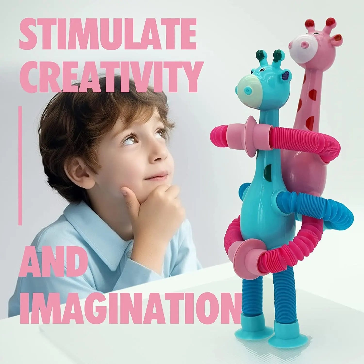 premium-telescopic-giraffe-toy-with-suction-cup-cartoon-toy kids toy in Pakistan | Zilonay
