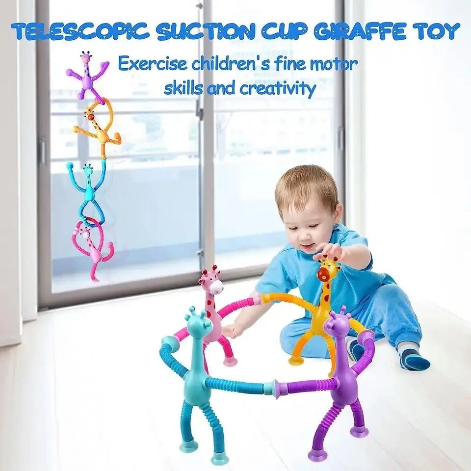 premium-telescopic-giraffe-toy-with-suction-cup-cartoon-toy kids toy in Pakistan | Zilonay