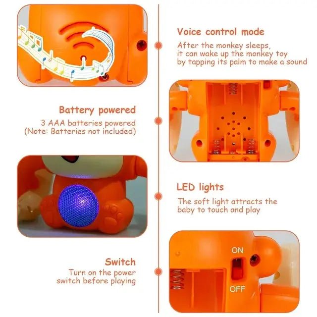 rolling-banana-monkey-toys-with-voice-touch-sensor-on-dancing-monkey-toy kids toy in Pakistan | Zilonay