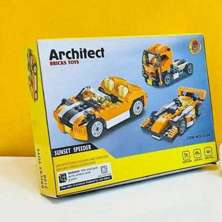 architect-3-in-1-speed-car-building-blocks-set-119-pieces-diy-racer-toy kids toy in Pakistan | Zilonay
