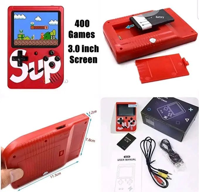 including-a-direct-tv-ac-dc-cable-this-rechargeable-sup-handy-video-game-box-comes-with-400-games-and-a-tv-remote-combination-choice-of-color kids toy in Pakistan | Zilonay