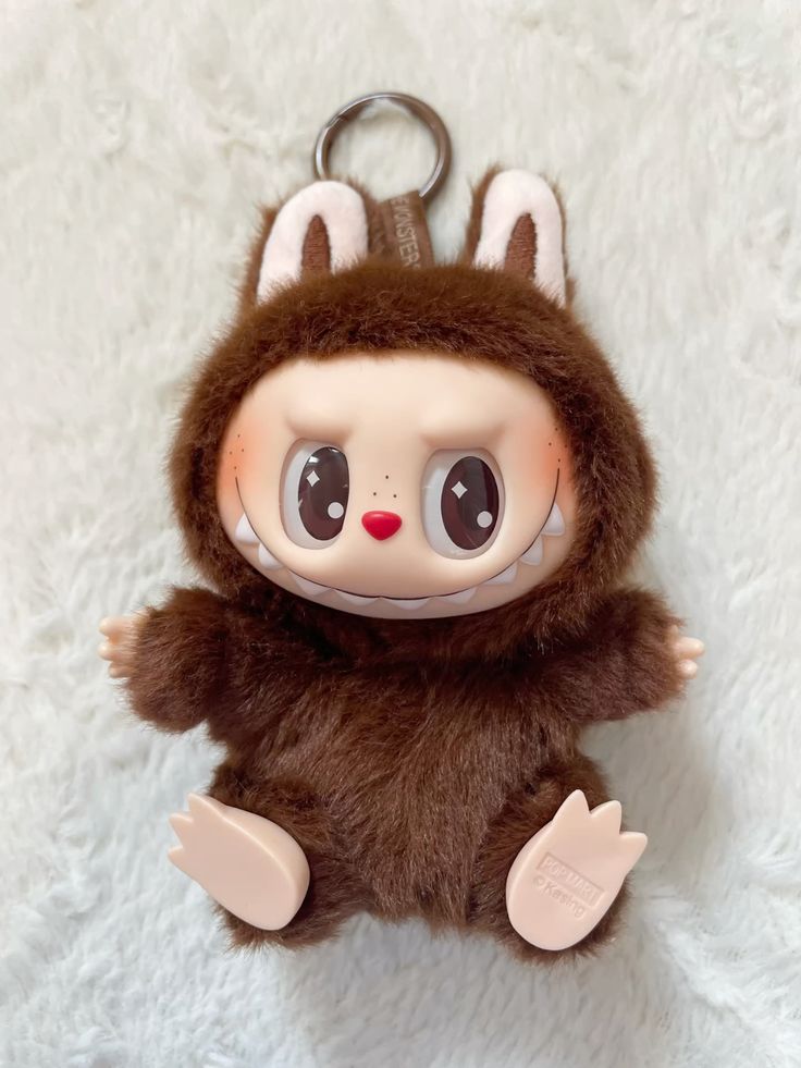 labubu-monster-anime-character-plush-keychain-1-pc-zimomo-d-brown kids toy in Pakistan | Zilonay