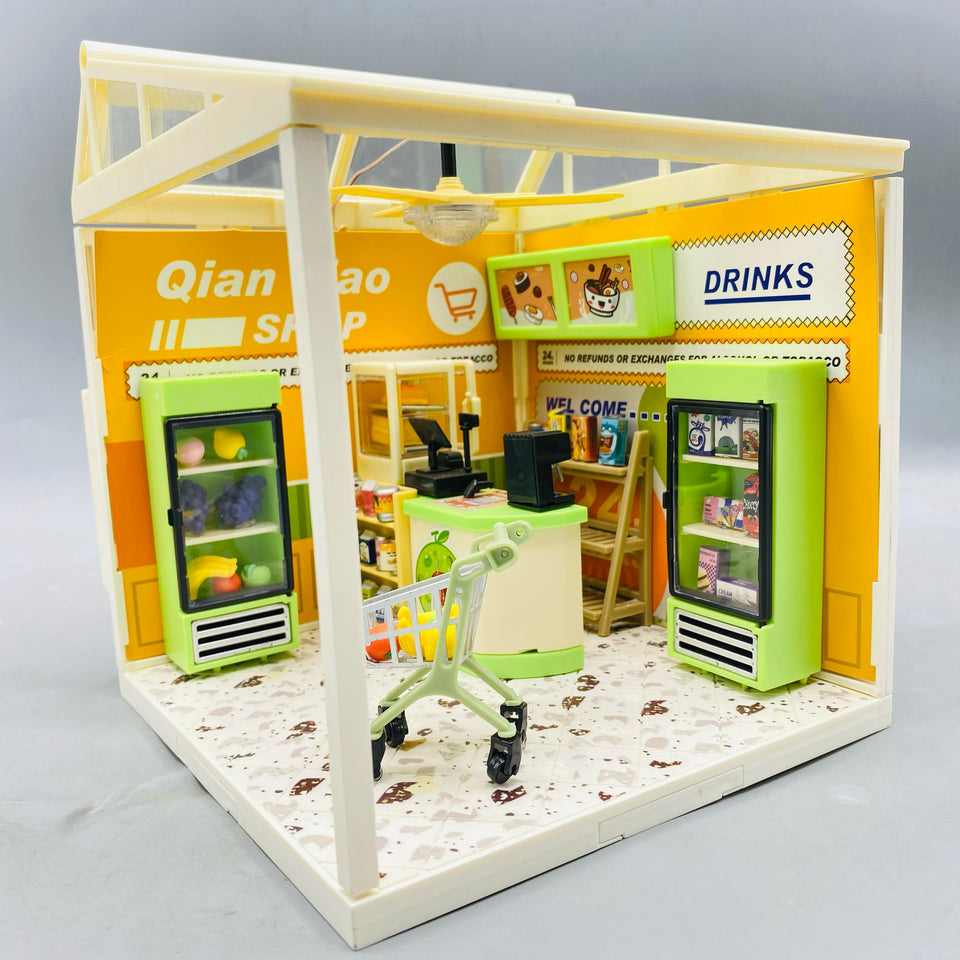 124 Pcs DIY Miniature Shopping Mart Block Set