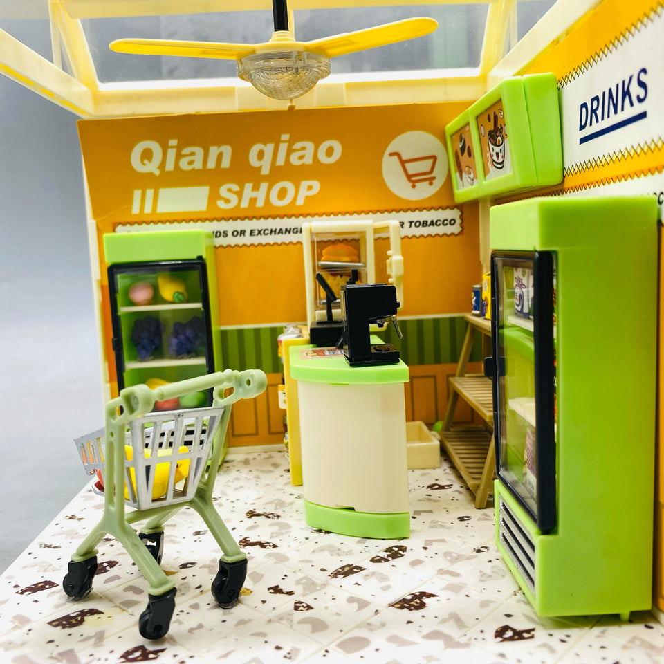 124 Pcs DIY Miniature Shopping Mart Block Set