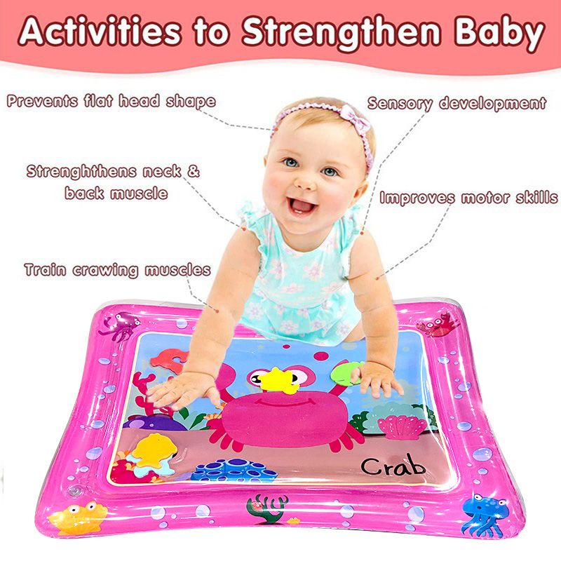 premium-baby-inflatable-water-tummy-time-mat-pink kids toy in Pakistan | Zilonay