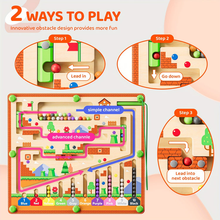 wooden-magnetic-maze-beads-board-for-kids kids toy in Pakistan | Zilonay