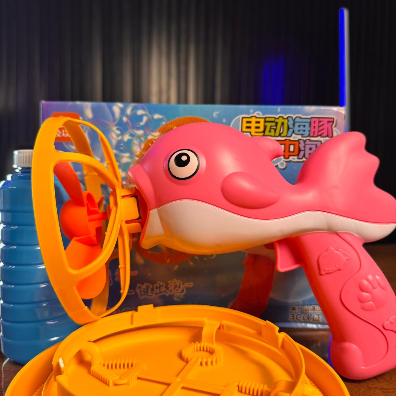 dolphin-bubble-gun-machine-toy-with-refill-solution kids toy in Pakistan | Zilonay