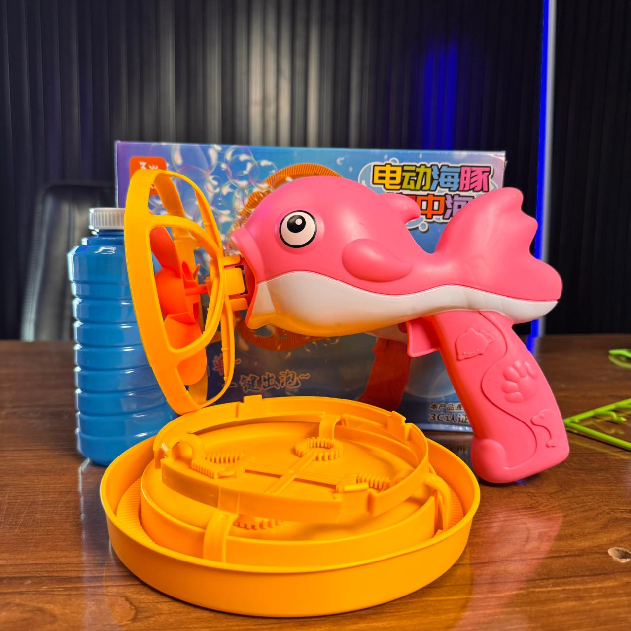 dolphin-bubble-gun-machine-toy-with-refill-solution kids toy in Pakistan | Zilonay