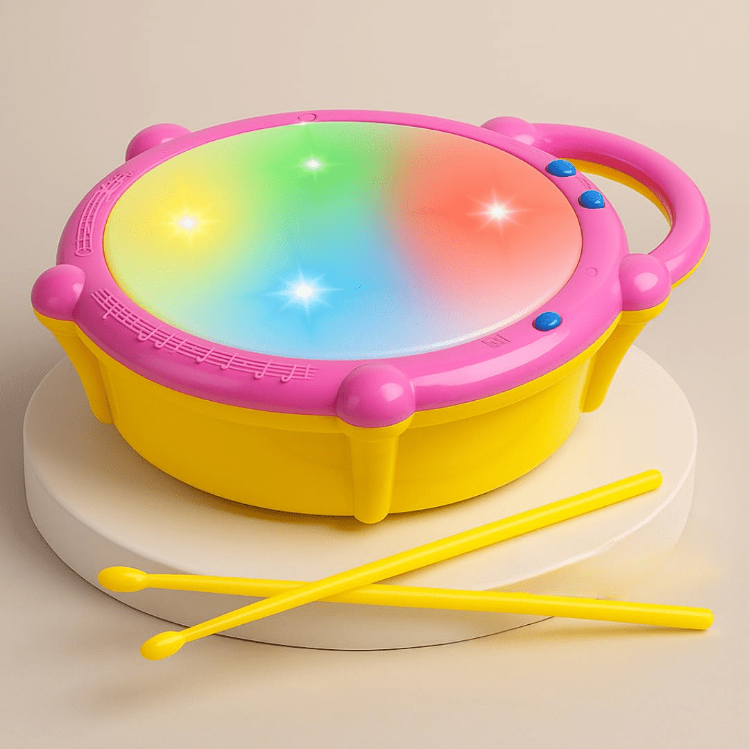 musical-light-sound-flash-drum-with-sticks kids toy in Pakistan | Zilonay