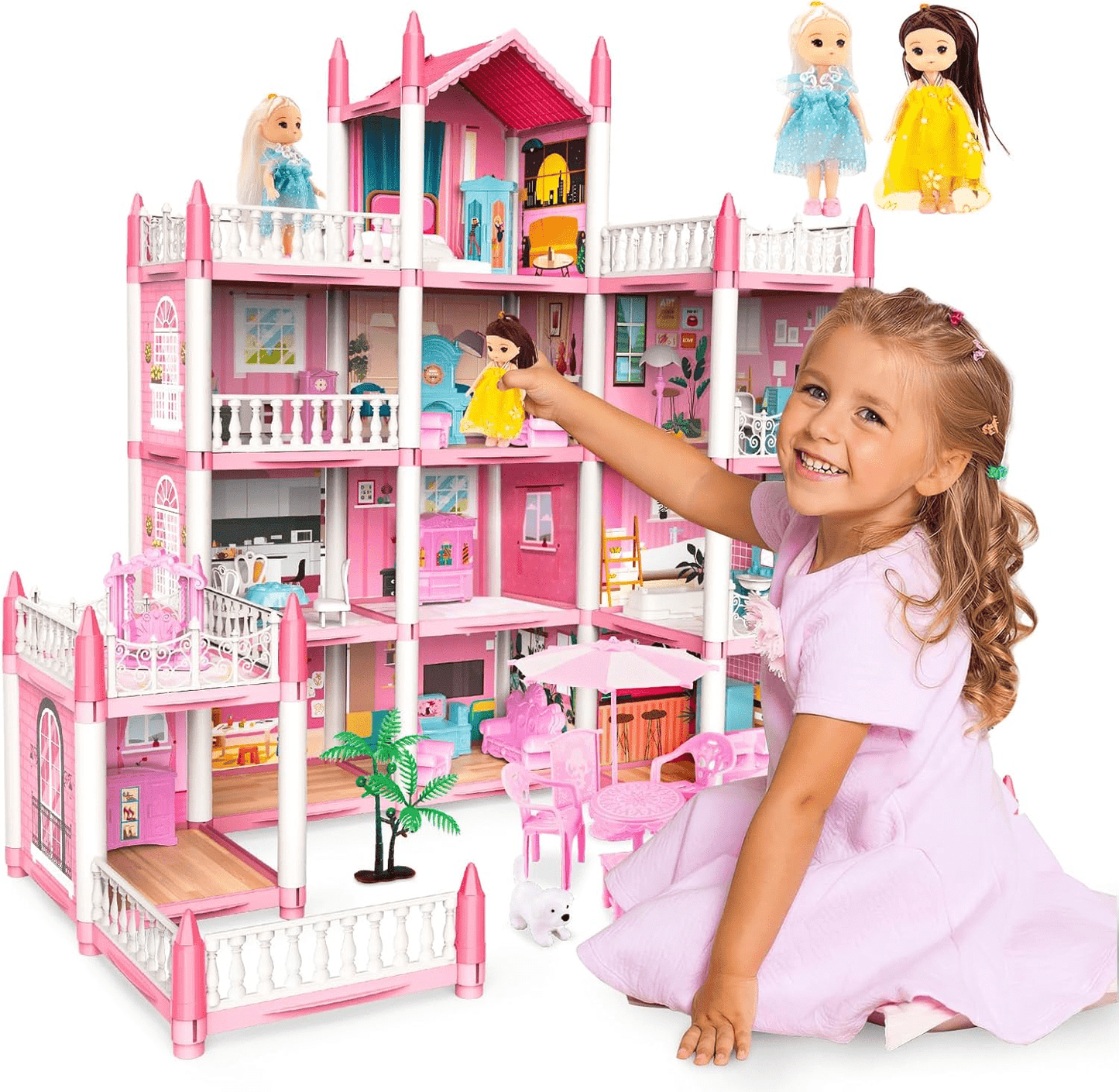 diy-dreamy-pink-doll-house-playset kids toy in Pakistan | Zilonay
